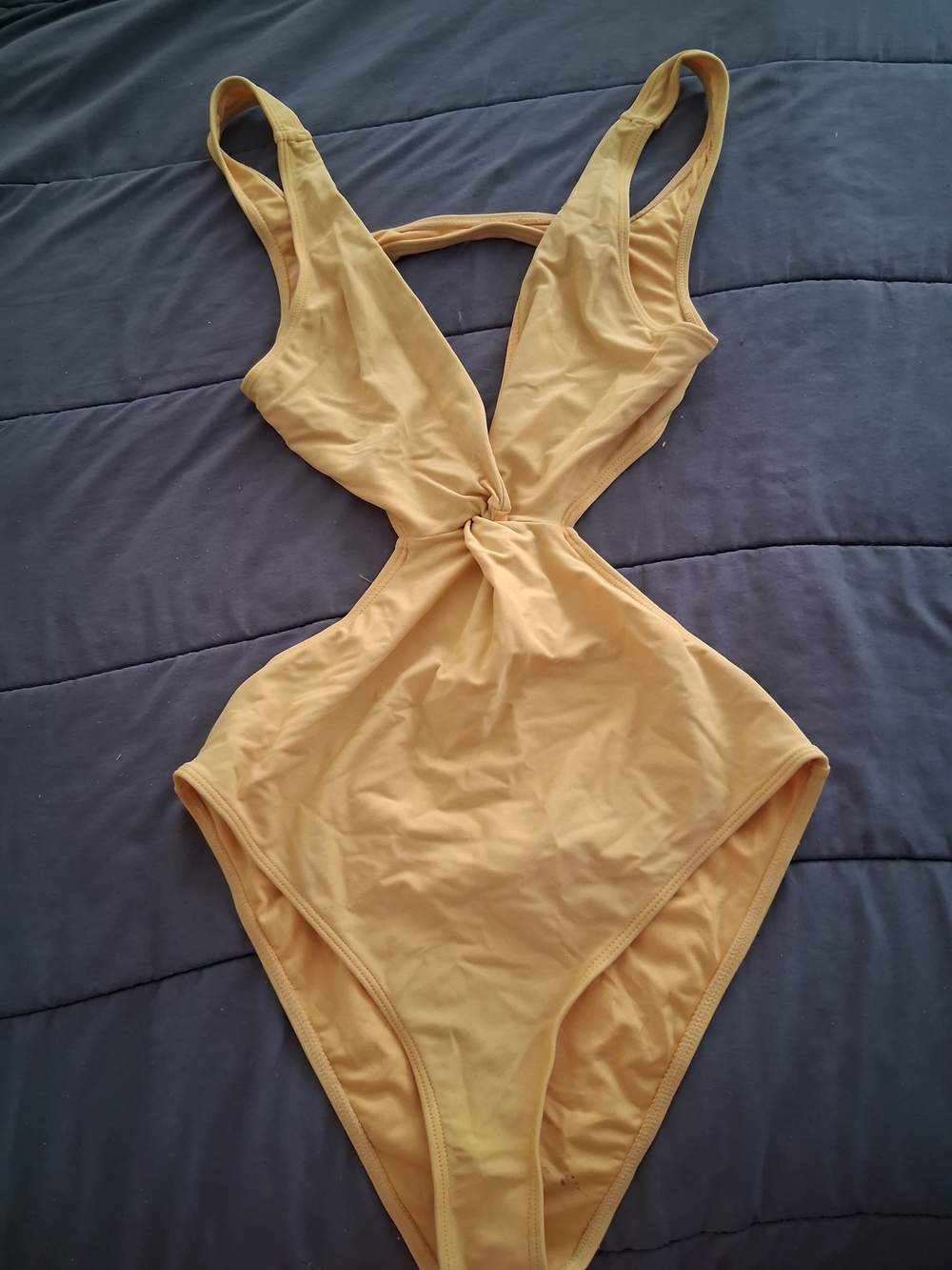 Kids One-Piece Swimsuit in Mustard Yellow